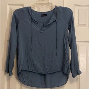 Gap Blue Blouse with Tie Front